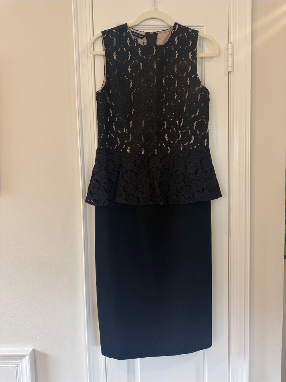 Judith & Charles Sleeveless Black Lace Peplum Midi Dress BNWT